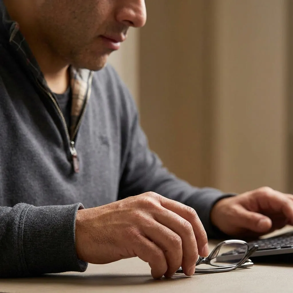 Detail — hands on keyboard
